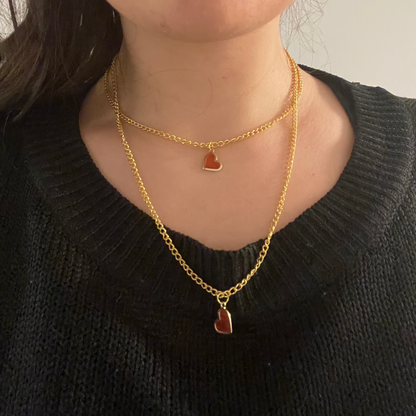 Collana a Cuore in Resina e Acciaio Inossidabile – Idea Regalo per San Valentino