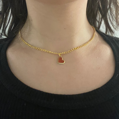 Collana a Cuore in Resina e Acciaio Inossidabile – Idea Regalo per San Valentino