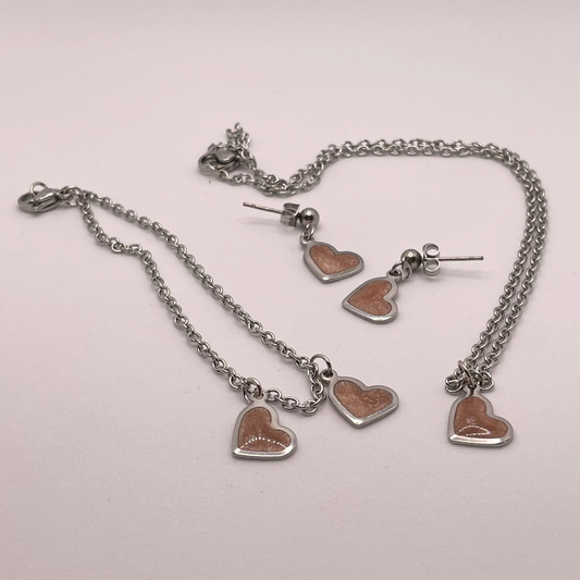 Set Personalizzabile Argento e Rosa - Idea Regalo per San Valentino